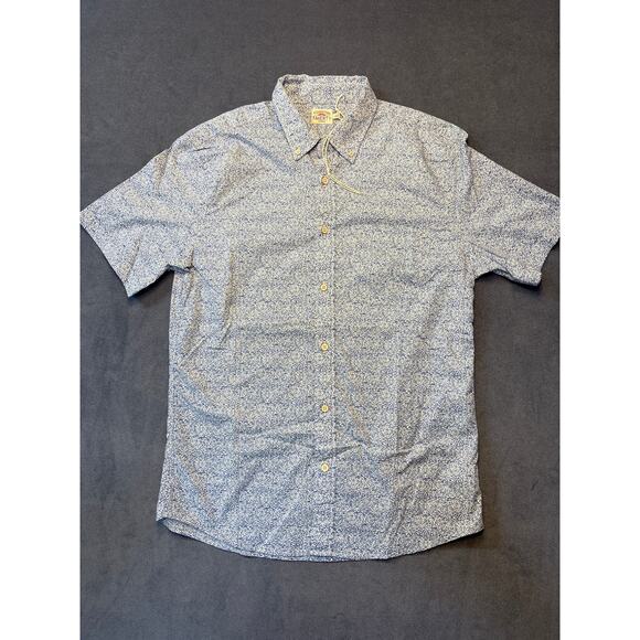 Faherty Other - (New) Faherty Button Up Short Sleeve Shirt Blue/White Pattern - Men’s Size M